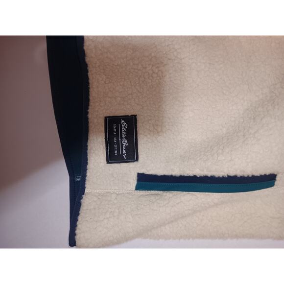 Eddie Bauer Mens Chilali Shearling Fleece Vest Size XL Cream Full Zip Sherpa - Picture 3 of 4